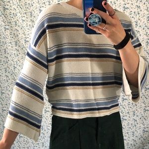 O'Neill Cropped Stripped Waffle Sweater